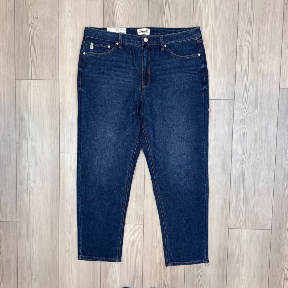 Seven7 90s Straight Jeans Divine Dark Wash High Rise Size 16 NWT MY101580E24
